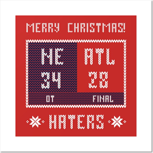 Football Ugly Christmas Sweater Shirt, NE ATL OT, New England vs Atlanta Superbowl Wall Art by caitlinrouille